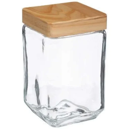 Bissolo Casa Barattoli<CONTENITORE IN VETRO CON COPERCHIO IN LEGNO 1.7LT