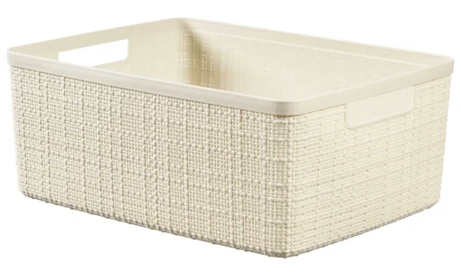 Bissolo Casa Cesti, Cestini E Portabiancheria Plastica<CONTENITORE JUTE MEDIUM BASKET 12LT IN PLASTICA 36X28X15CM WHITE RECYCLED: vendita online CONTENITORE JUTE MEDIUM BASKET 12LT IN PLASTICA 36X28X15CM WHITE RECYCLED in offerta