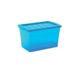 Bissolo Casa Cambio Stagione Contenitori<CONTENITORE OMNI IN PLASTICA AZZURRO TRASPARENTE 47X30 H. 27.5CM 30LT: vendita online CONTENITORE OMNI IN PLASTICA AZZURRO TRASPARENTE 47X30 H. 27.5CM 30LT in offerta