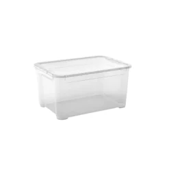 Bissolo Casa Cambio Stagione Contenitori<CONTENITORE T BOX IN PLASTICA TRASPARENTE 55.5X39 H. 28.5CM 47LT: vendita online CONTENITORE T BOX IN PLASTICA TRASPARENTE 55.5X39 H. 28.5CM 47LT in offerta