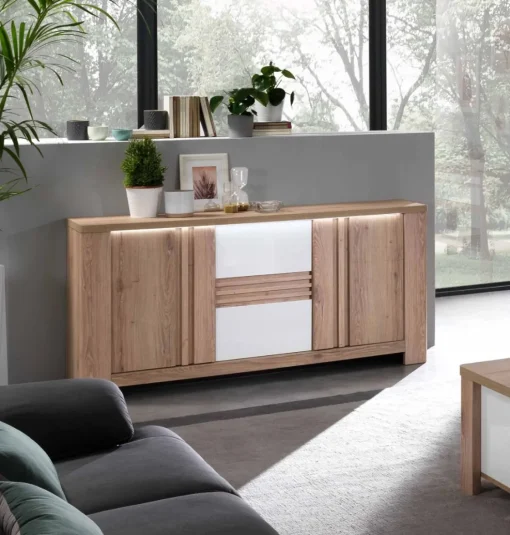 Bissolo Casa Credenze E Vetrine<CONTROMOBILE MOD.PALAZZO 3 ANTE ROVERE WELLINGTON/B.CO LUCIDO: vendita online CONTROMOBILE MOD.PALAZZO 3 ANTE ROVERE WELLINGTON/B.CO LUCIDO in offerta