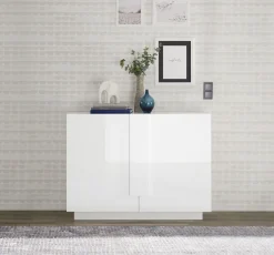 Bissolo Casa Credenze E Vetrine<CREDENZA 2 ANTE JUPITER BIANCO LUCIDO in vendita online