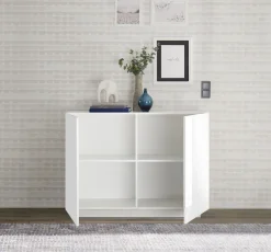 Bissolo Casa Credenze E Vetrine<CREDENZA 2 ANTE JUPITER BIANCO LUCIDO in vendita online