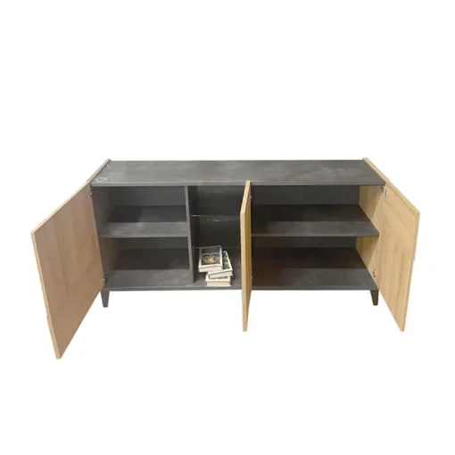 Bissolo Casa Credenze E Vetrine<CREDENZA 3 ANTE NERO PORTLAND E RIVIERA OAK: vendita online CREDENZA 3 ANTE NERO PORTLAND E RIVIERA OAK in offerta
