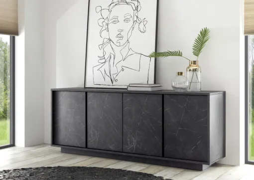 Bissolo Casa Credenze E Vetrine<CREDENZA CARRARA EFFETTO MARMO NERO: vendita online CREDENZA CARRARA EFFETTO MARMO NERO in offerta