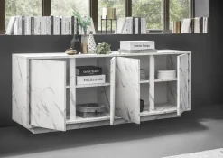 Bissolo Casa Credenze E Vetrine<CREDENZA CARRARA EFFETTO MARMO NERO: vendita online CREDENZA CARRARA EFFETTO MARMO NERO in offerta