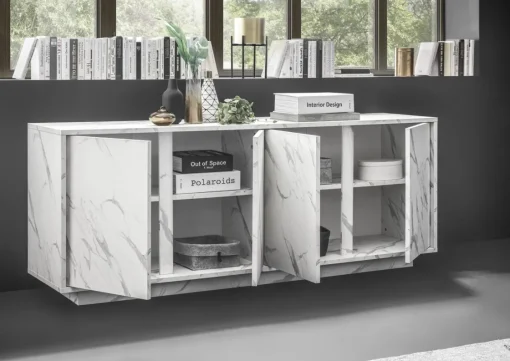 Bissolo Casa Credenze E Vetrine<CREDENZA CARRARA EFFETTO MARMO NERO: vendita online CREDENZA CARRARA EFFETTO MARMO NERO in offerta