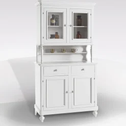 Bissolo Casa Credenze E Vetrine In Arte Povera<Credenza con cristalliera in legno bianco