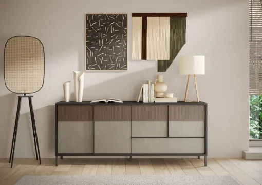 Bissolo Casa Credenze E Vetrine<CREDENZA EVEREST LAVA/ARGILLA E MERCURE in vendita online