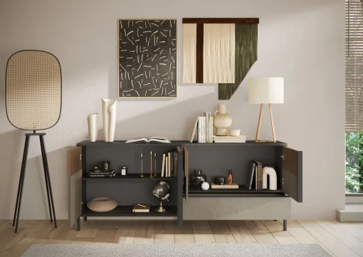 Bissolo Casa Credenze E Vetrine<CREDENZA EVEREST LAVA/ARGILLA E MERCURE in vendita online