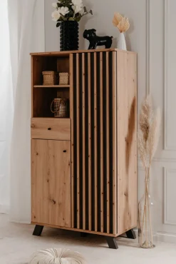Bissolo Casa Credenze E Vetrine<CREDENZA IN LAMINATO: CREDENZA MOD. MEDAN ARTISAN OAK E ANTRACITE