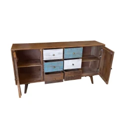 Bissolo Casa Mobile Etnico<CREDENZA IN MANGO 2 ANTE E 6 CASSETTI: vendita online CREDENZA IN MANGO 2 ANTE E 6 CASSETTI in offerta