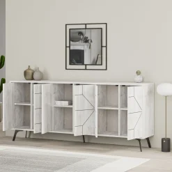 Bissolo Casa Credenze E Vetrine<CREDENZA MOD. DUNE ANCIENT WHITE