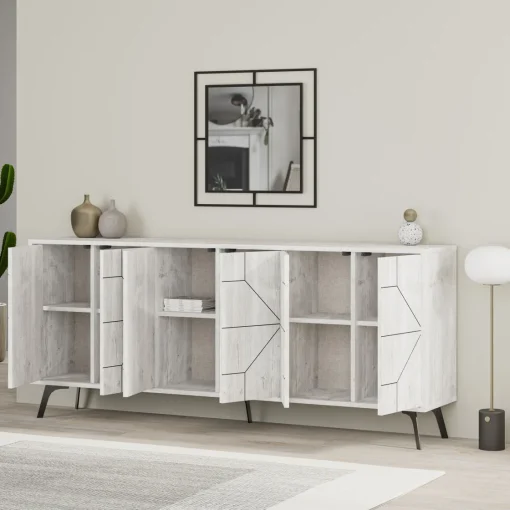 Bissolo Casa Credenze E Vetrine<CREDENZA MOD. DUNE ANCIENT WHITE