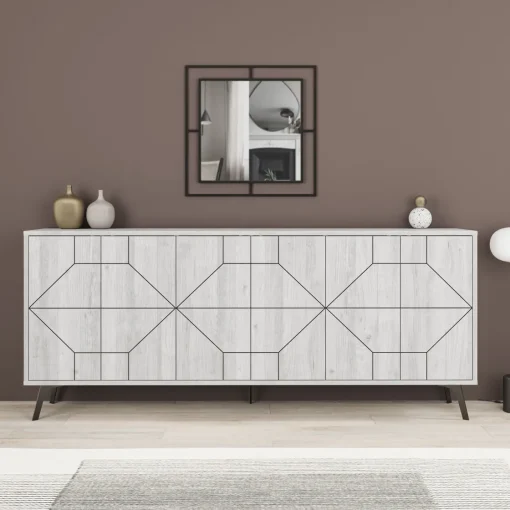 Bissolo Casa Credenze E Vetrine<CREDENZA MOD. DUNE ANCIENT WHITE