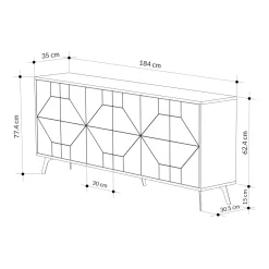 Bissolo Casa Credenze E Vetrine<CREDENZA MOD. DUNE ANCIENT WHITE
