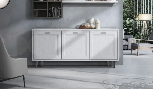 Bissolo Casa Credenze E Vetrine<CREDENZA MOD. FOSTER CM 189X45 H.79 BIANCO FRASSINATO in vendita online