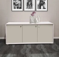 Bissolo Casa Credenze E Vetrine<CREDENZA MOD. GIORNO PER GIORNO CM 155.6X45 H. 71.6 NUVOLA FRASSINO E TELE LISCIO in vendita online