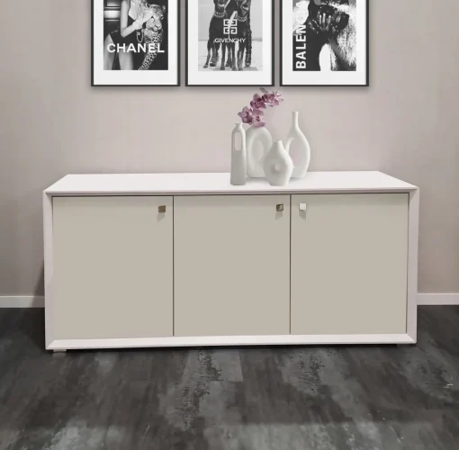 Bissolo Casa Credenze E Vetrine<CREDENZA MOD. GIORNO PER GIORNO CM 155.6X45 H. 71.6 NUVOLA FRASSINO E TELE LISCIO in vendita online