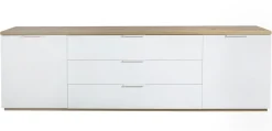 Bissolo Casa Credenze E Vetrine<CREDENZA MOD. MUNDI BIANCO LUCIDO E ROVERE ARTISAN in vendita online