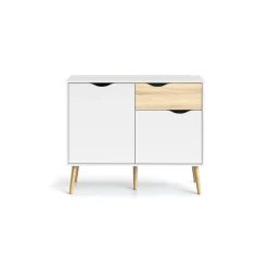Bissolo Casa Credenze E Vetrine<CREDENZA MOD. OSLO BIANCO OPACO E OAK: vendita online CREDENZA MOD. OSLO BIANCO OPACO E OAK in offerta