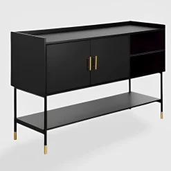 Bissolo Casa Credenze E Vetrine<CREDENZA MOD. TEDY CM 120X40 H. 80 IN MDF E METALLO NERO in vendita online