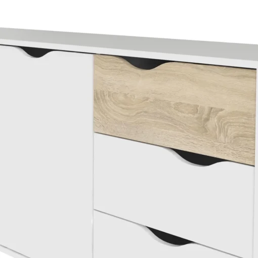 Bissolo Casa Credenze E Vetrine<CREDENZA OSLO BIANCO OPACO E OAK: vendita online CREDENZA OSLO BIANCO OPACO E OAK in offerta