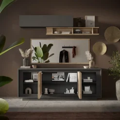 Bissolo Casa Credenze E Vetrine<CREDENZA SKY 4ANTE CM 207X50 H. 80 LAVA/CADIZ in vendita online