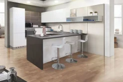 Bissolo Casa Cucine Moderne<Cucina completa con maniglia a gola: cucina in bianco lucido moderna