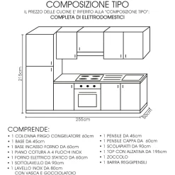 Bissolo Casa Cucine Moderne<Cucina completa con maniglia a gola: cucina in bianco lucido moderna