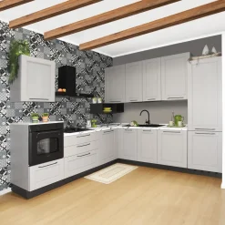 Bissolo Casa Cucine Moderne<CUCINA COMPLETA GRIGIA/NERA