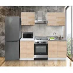 Bissolo Casa Cucine Componibili E Modulari<CUCINA COMPONIBILE CM 200 BIANCO E ROVERE ARTISAN