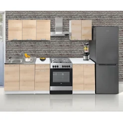 Bissolo Casa Cucine Componibili E Modulari<CUCINA COMPONIBILE CM 240 BIANCO E ROVERE ARTISAN