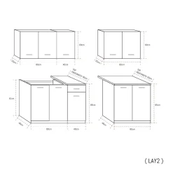 Bissolo Casa Cucine Componibili E Modulari<CUCINA COMPONIBILE CM 260 BIANCO E ROVERE ARTISAN