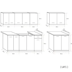 Bissolo Casa Cucine Componibili E Modulari<CUCINA COMPONIBILE CM 350 BIANCO E ROVERE ARTISAN