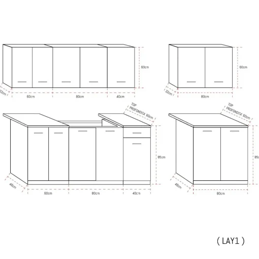 Bissolo Casa Cucine Componibili E Modulari<CUCINA COMPONIBILE CM 320 BIANCO E ROVERE ARTISAN