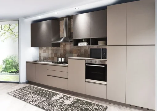 Bissolo Casa Cucine Moderne<CUCINA COMPONIBILE COLORE UTOPIA SETA E PIOMBO