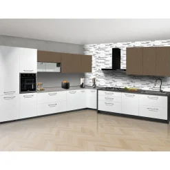 Bissolo Casa Cucine Moderne<CUCINA COMPONIBILE MOD. UP DESIGN NODO BIANCO E IRON RUGGINE