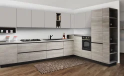 Bissolo Casa Cucine Moderne<CUCINA COMPONIBILE NOCE GRIGIO E UTOPIA SETA