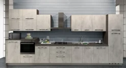 Bissolo Casa Cucine Complete<CUCINA MOD. FLY EVO 480X60 H. 240 PIETRA BIANCA