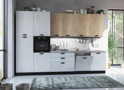 Bissolo Casa Cucine Complete<CUCINA MOD. MIRA COMP. VIOLA CM 330X60 H.240 VERSIONE SINISTRA