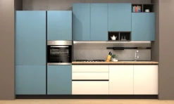 Bissolo Casa Cucine Complete<CUCINA MOD. SANDY CM 348X60 H.240 BLU INDACO DUNE E GHIACCIO POLVERE PROMO SCORPIONE