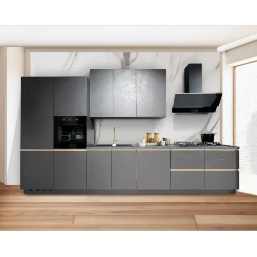Bissolo Casa Cucine Complete<CUCINA MOD. SKY CM 390X60 H. 240 UTOPIA GRAFITE