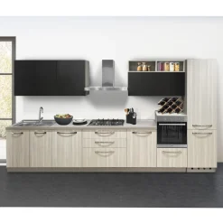 Bissolo Casa Cucine Complete<CUCINA MOD. UP DESIGN CM 420X60 H.216 NOCE TALDO E BETON LAVA