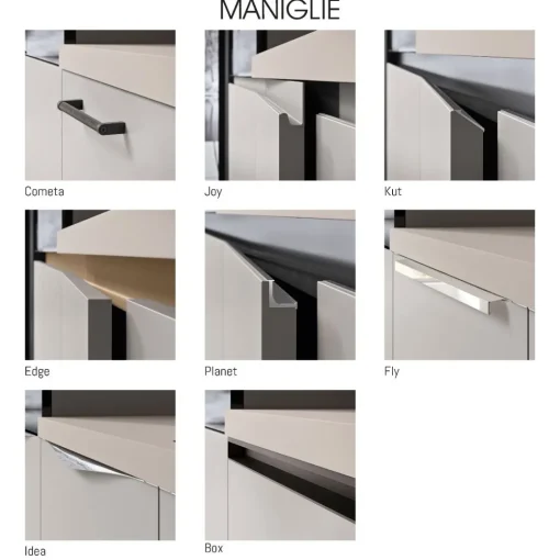 Bissolo Casa Cucine Complete<CUCINA MOD. UP DESIGN CM 420X60 H.216 NOCE TALDO E BETON LAVA