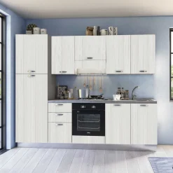 Bissolo Casa Cucine Complete<cucina moderna bloccata 255cm in rovere bianco