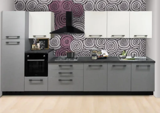 Bissolo Casa Cucine Moderne<Cucina moderna completa di elettrodomestici 390cm: modello sky grey e ivory