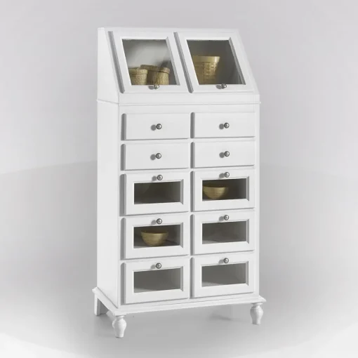 Bissolo Casa Credenze E Vetrine In Arte Povera<DISPENSA 2 ANTE 10 CASSETTI LACCATA BIANCA: vendita online DISPENSA 2 ANTE 10 CASSETTI LACCATA BIANCA in offerta