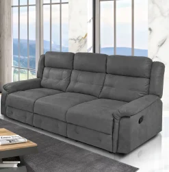 Bissolo Casa Divani A 3 Posti<DIVANO 3 POSTI CON RELAX MANUALE IN TESSUTO GRIGIO: vendita online DIVANO 3 POSTI CON RELAX MANUALE IN TESSUTO GRIGIO in offerta