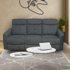 Bissolo Casa Divani A 3 Posti<DIVANO 3 POSTI ENEA CON RELAX MANUALE IN TESSUTO GRIGIO SCURO : vendita online DIVANO 3 POSTI ENEA CON RELAX MANUALE IN TESSUTO GRIGIO SCURO in offerta